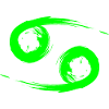 Krebs Cancer Sternzeichen Design Symbol Grün