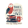 Bücher Kaffee und Eulen