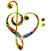 Music heart note, bass treble clef, classic, choir