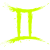 Sternzeichen Zwillinge Gelb Gemini Symbol