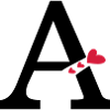 Capital letter A with hearts