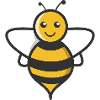 Cute Bee Cartoon Nature Design