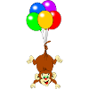 Affe mit Luftballons