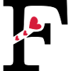 Capital letter F with hearts