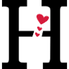Capital letter H with hearts