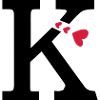 Capital letter K with hearts