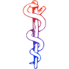Aesculapius rouge-bleu | Bâtonnet d'Asclépios rouge-bleu