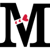 Capital letter M with hearts