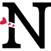 Capital letter N with hearts