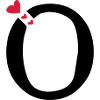 Capital letter O with hearts