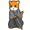 Samurai cat with katana
