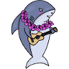 Shark with ukulele
