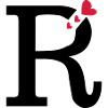Capital letter R with hearts