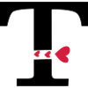 Capital letter T with hearts
