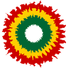Vibrant rasta pattern with fire effect