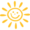 Funny sun, summer, spring, symbol,