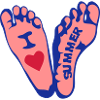 love summer coeur foot imprint