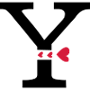 Capital letter Y with hearts