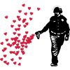 Stencil Police - Street Art Pepper Spray Cop heart