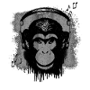Monkey with headphones / music