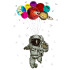 Astronaut with balloons