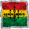 Abstraktes Reggae Färbe-Cross