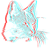 Cat 3D Effect Glitch Deception Gift