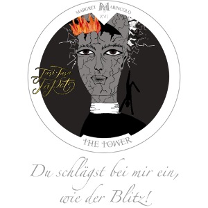 The Tower | Der Turm Tarot Karte rund mit Zitat