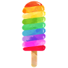 Rainbow water popsicle