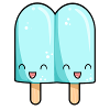 Kawaii light blue popsicle