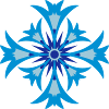 Une fleur stylisée de bleuet