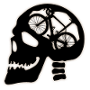 Skull with bicycle inside