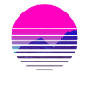 VAPORWAVE Sunset Mountains Scenery