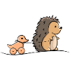 Hedgehog with wood duck