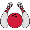2 Cheeky Comic Bowling Pins