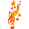 note musique flamme cle sol