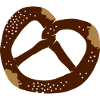 A pretzel with coarse salt
