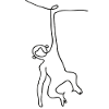 Monkey - Monkey - One-line drawing