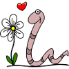 Worm with flower