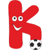 Soccer playing letter K