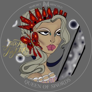Queen of Swords Königin der Schwerter Tarot Karte