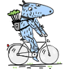 Blauer Hund Radfahrer Cartoon