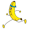 Banana running cartoon