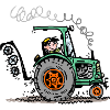 Grüner Traktor Cartoon