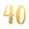 40 gold round birthday forty