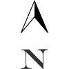 Nord Symbole Boussole noir