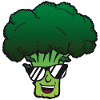 Broccoli with sunglasses