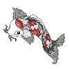 Koi fish - body art design
