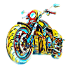 Buntes Motorrad