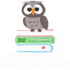 Uggla ser dig på biblioteket rolig bibliotekarie